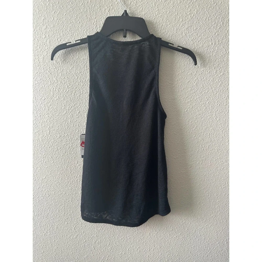 Melrose & Market Women Tank Top Sleeveless V Neck Black Button Front - Picture 13 of 15
